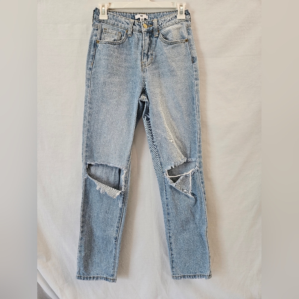BP Light Wash Straight Leg with Distressed Knees